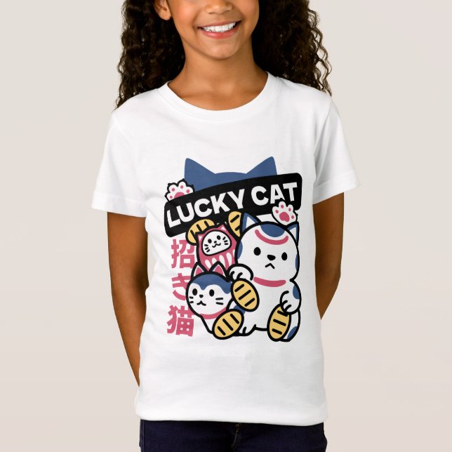 Camiseta Lucky Cat Maneki Neko – Japanese Fortune Cat  (Anverso)