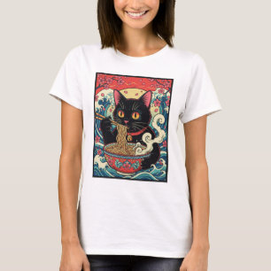 Camiseta Lucky Cat Ramen Noodle Art