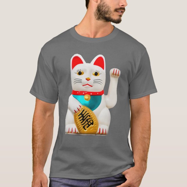 Camiseta Lucky Cat Waving Arm Buena Suerte (Anverso)