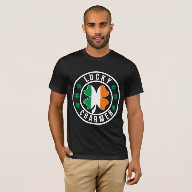 Camiseta Lucky Charmer Irish Flag Shamrock T Shirt (Anverso completo)