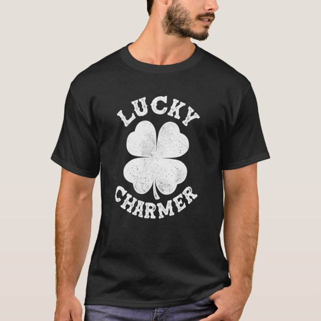 Camiseta Lucky Charmer Lucky Clover St Patrick's Day Mens W (Anverso)