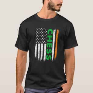 Camiseta Lucky Chess American Flag Happy Shamrock St Patric
