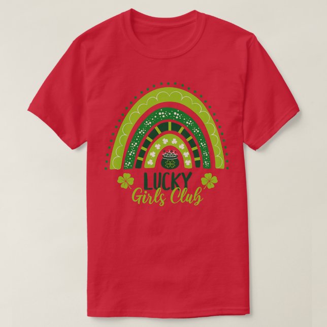 Camiseta Lucky Chica Club St Patricks Day Rainbow (Diseño del anverso)