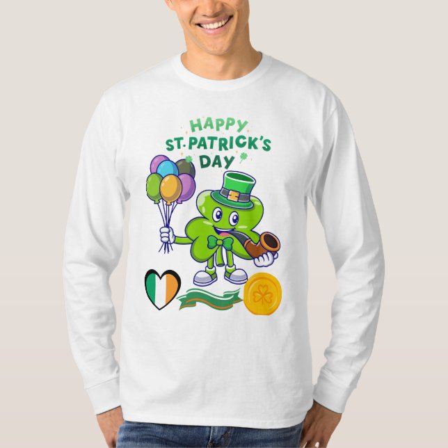 Camiseta "Lucky Clover Pipe - St. Patrick's Day Tee" (Anverso)