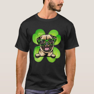 Camiseta Lucky Clover Pug Funny St Patricks Day