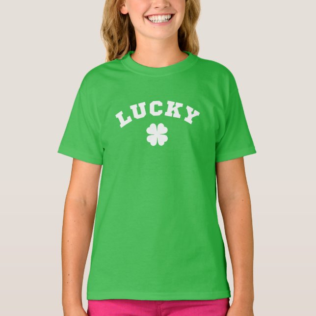 Camiseta Lucky Clover St. Patricks Day (Anverso)