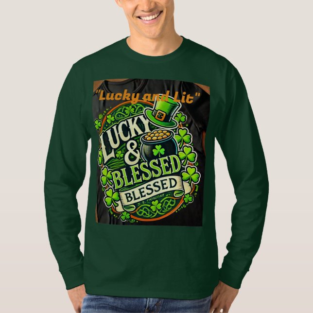Camiseta Lucky Clover St. Patrick's Day T-Shirt - Irlandés  (Anverso)