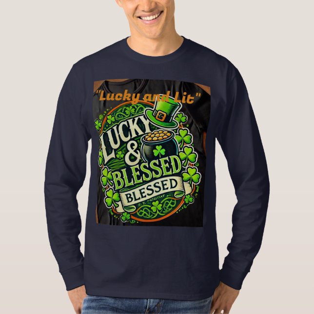 Camiseta Lucky Clover St. Patrick's Day T-Shirt - Irlandés  (Anverso)