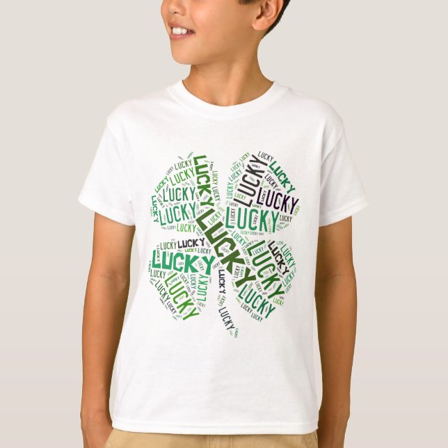 Camiseta Lucky Clover Word Art (Anverso)