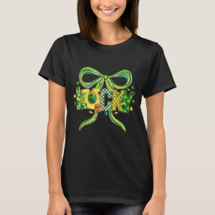 Camiseta Lucky Coquette Bow Lindo Retro Día de San Patricio