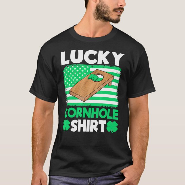 Camiseta Lucky Cornhole Team Bean Bag Cornhole (Anverso)
