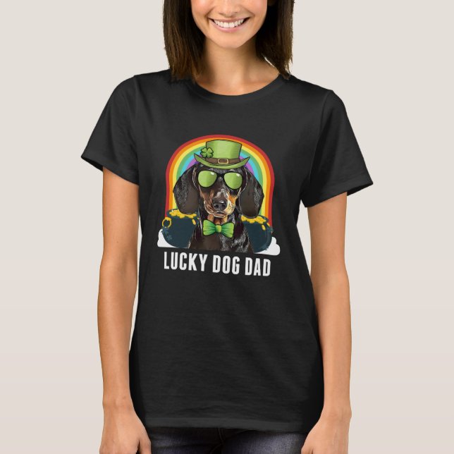 Camiseta Lucky Dachshund Dog Dad St Patricks Day (Anverso)