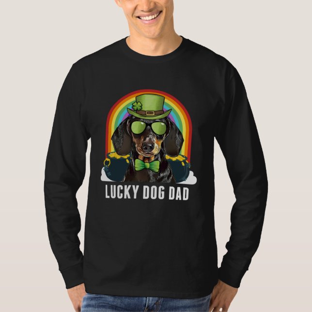 Camiseta Lucky Dachshund Dog Dad St Patricks Day (Anverso)