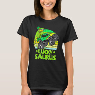 Camiseta Lucky Dinosaur Monster Truck T Rex Shamrock St Pat