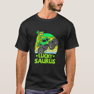 Camiseta Lucky Dinosaur Monster Truck T Rex Shamrock St Pat
