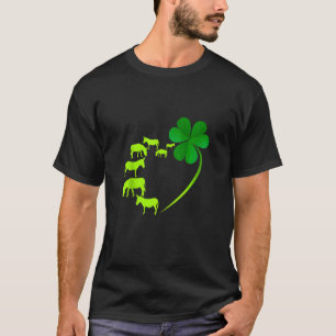 Camiseta Lucky Donkey Shamrock Heart Shape St Patricks C