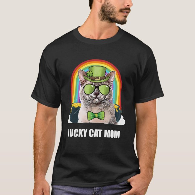 Camiseta Lucky European Burmese Cat Mom St Patricks Day (Anverso)