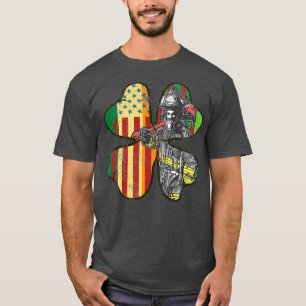 Camiseta Lucky Firefighter Four Leaf Clover St Patricks Da