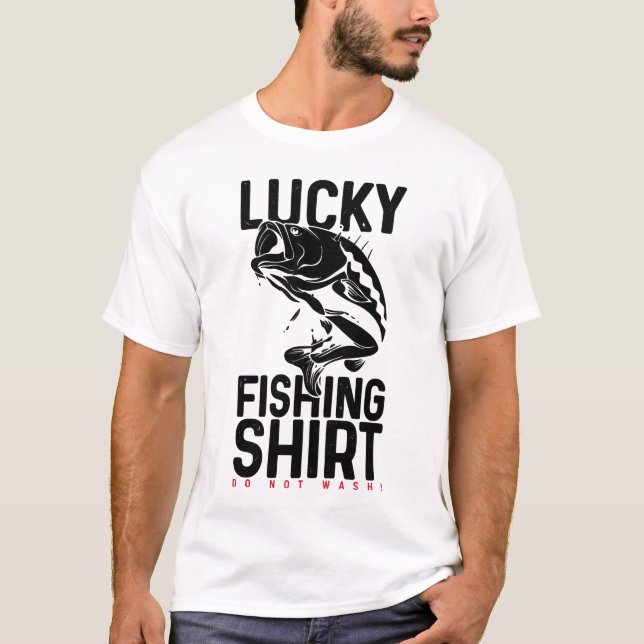 Camiseta Lucky Fishing Shirt Do Not Wash – Funny Angler Sup (Anverso)