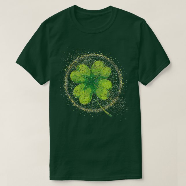 Camiseta Lucky Four Leaf Clover Shamrock Ireland St Patrick (Diseño del anverso)