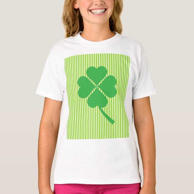 Camiseta Lucky Four Leaf Shamrock Design-87906 (Anverso)