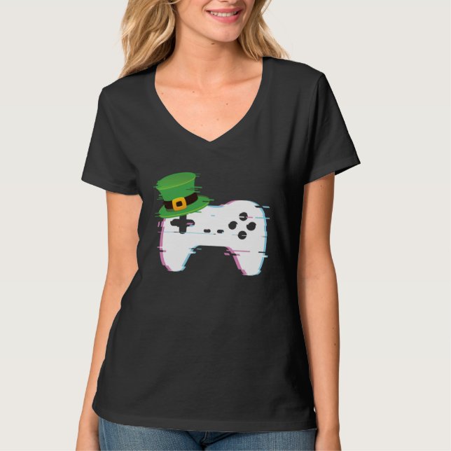 Camiseta Lucky Gamer St Patricks Day Video Games Controller (Anverso)