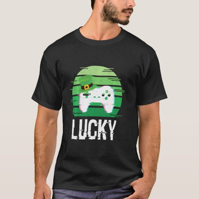 Camiseta Lucky Gamer St Patricks Day Video Games Controller (Anverso)