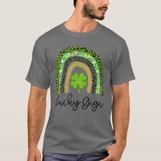 Camiseta Lucky Gigi Leopard Purpurina Rainbow St Patrick's