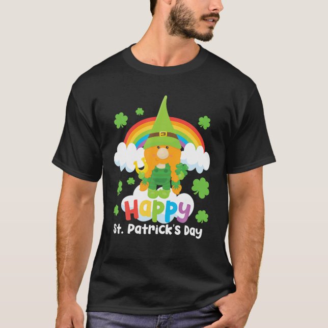 Camiseta Lucky Gnome St Patricks Day Lucky Horseshoe Cum R (Anverso)
