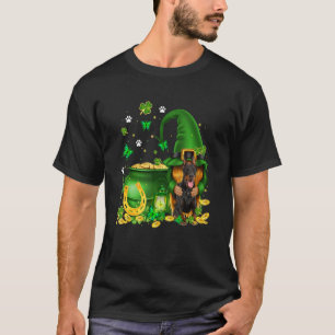 Camiseta Lucky Gnome U2013 Gnome Hug Doberman Dog St Patric