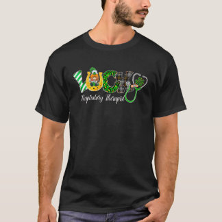 Camiseta Lucky Gnomes Shamrock Respiratory Therapist St Pat