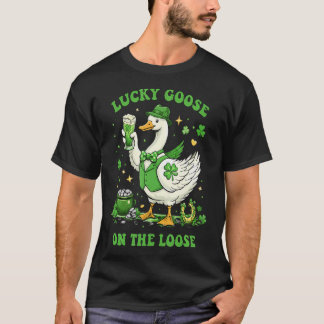 Camiseta Lucky Goose On The Loose St Patrick's Day