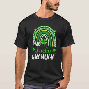 Camiseta Lucky Grandma Leopard imprime Rainbow St Patrick