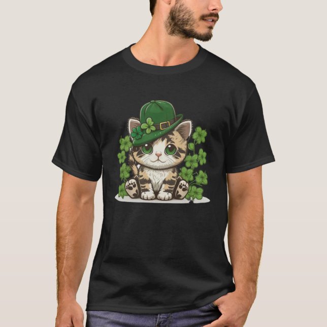 Camiseta Lucky Green Proud Irish St Patricks Day Cat 2 (Anverso)