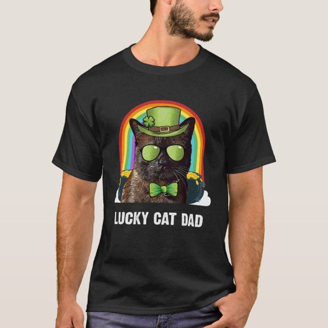 Camiseta Lucky Havana Brown Cat Dad St Patricks Day (Anverso)