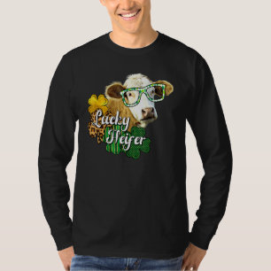 Camiseta Lucky Heifer Fun Cow Leopardo Shamrock Irish St Pa