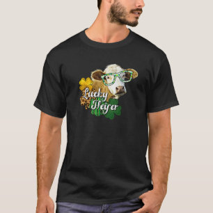 Camiseta Lucky Heifer Plaid Leopard Shamrock Cow Farmer Pat