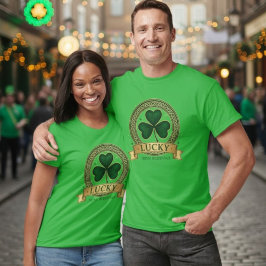 Camiseta Lucky Irish Blessings Shamrock Badge T-Shirt
