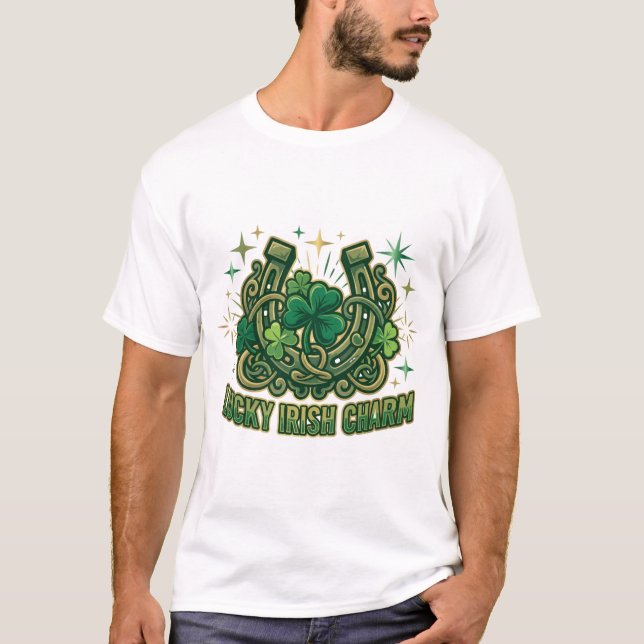 Camiseta Lucky Irish Charm Horseshoe Design (Anverso)