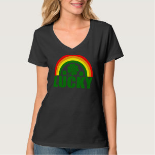 Camiseta Lucky Irish Four Leaf C St Patrick's Day Rainbow