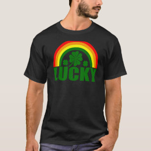 Camiseta Lucky Irish Four Leaf C St Patrick's Day Rainbow