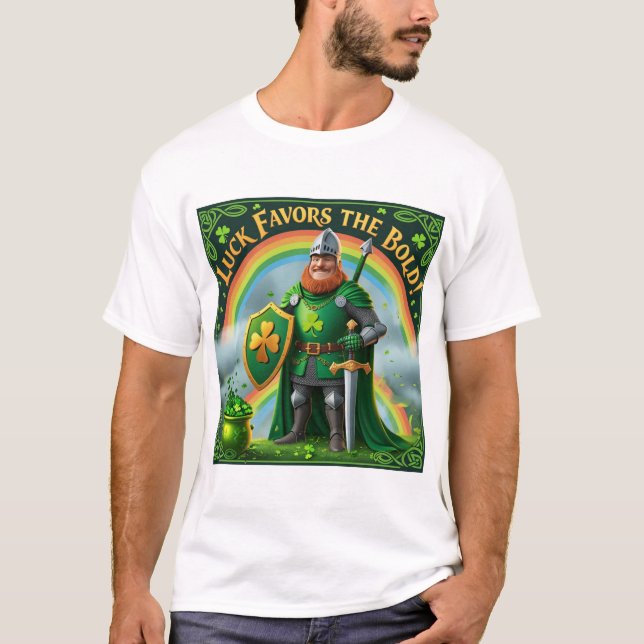 Camiseta Lucky Irish Knight - Día de San Patricio (Anverso)