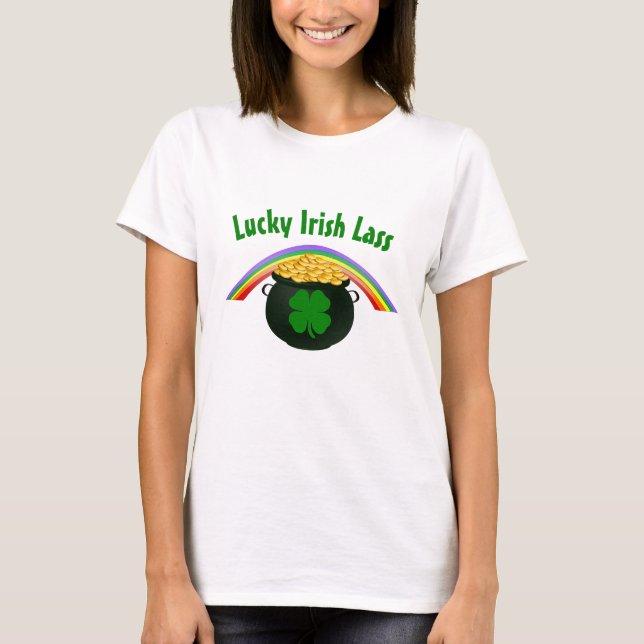 Camiseta Lucky Irish Lass St Patrick's Day (Anverso)
