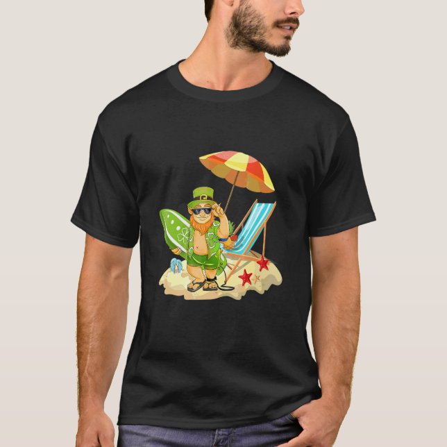 Camiseta Lucky Irish Leprechaun Hawaii Surfing St Patrick (Anverso)
