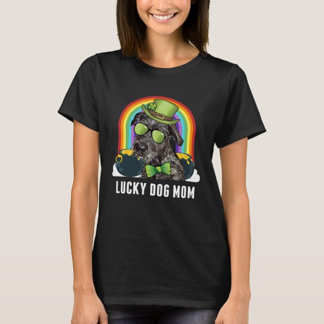Camiseta Lucky Irish Wolfhound Dog Mom St Patricks Day (Anverso)
