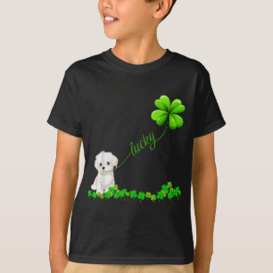 Camiseta Lucky irlandés con maltés amante maltés, perro
