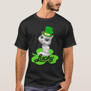 Camiseta Lucky Leprechaun Cat St Patricks Day Shamrock for