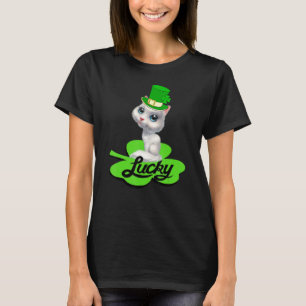 Camiseta Lucky Leprechaun Cat St Patricks Day Shamrock for