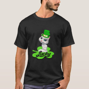 Camiseta Lucky Leprechaun Cat St Patricks Day Shamrock for