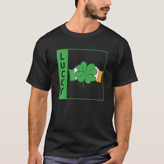 Camiseta Lucky Leprechaun Irish Clover St Patrick's Day Sha (Anverso)